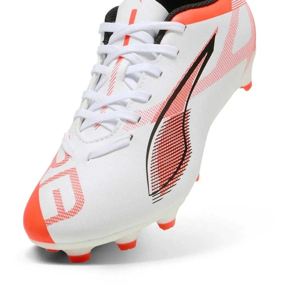 Puma Ultra 5 Play 108170-01 Kids US 2.5 White Red FG/AG Football Boots RHS9376